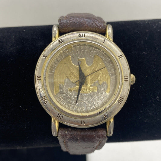 Unisex Claremont Quarter Dollar Coin Watch #26-196 "Tails" Eagle 33mm Vintage