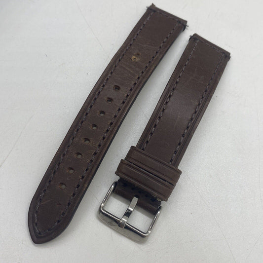 Rhein Fils 22mm Vintage Leather Watch Strap Brown w/ Buckle 1359