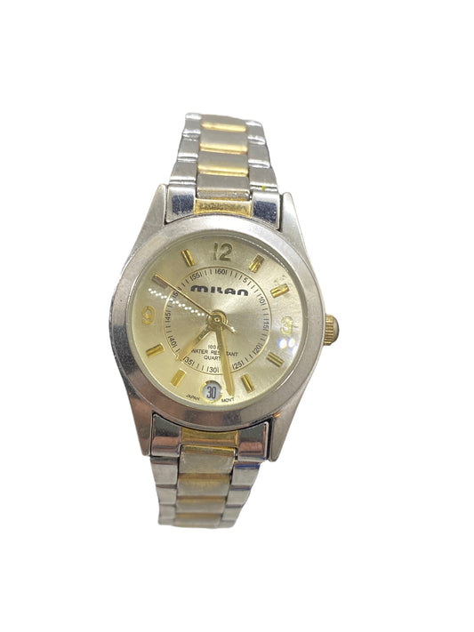 Milan Women's Watch Gold/Silver Tone Date Indicator 23mm Dial