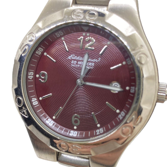 Eddie Baur 0485 Mens Watch Date Chronograph Dark Red Face 39mm