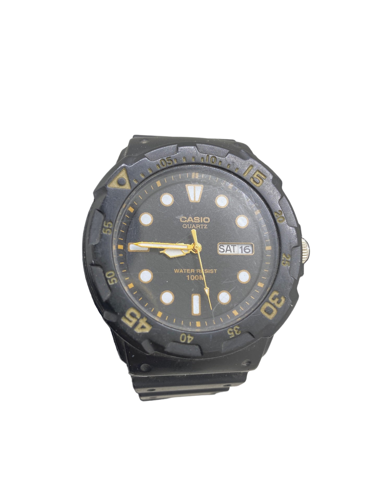 CASIO Men's Watch MRW-200H 5125 Black Gold Day Date 43mm Quartz